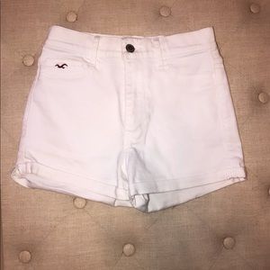 White denim shorts